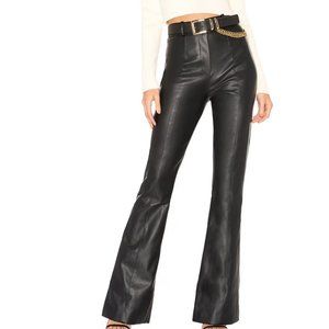 NWT- Majorelle Blake Faux Leather Flare Pants Black  - Medium